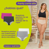 AltoEstilo® Panty Corte Alto Paqx4